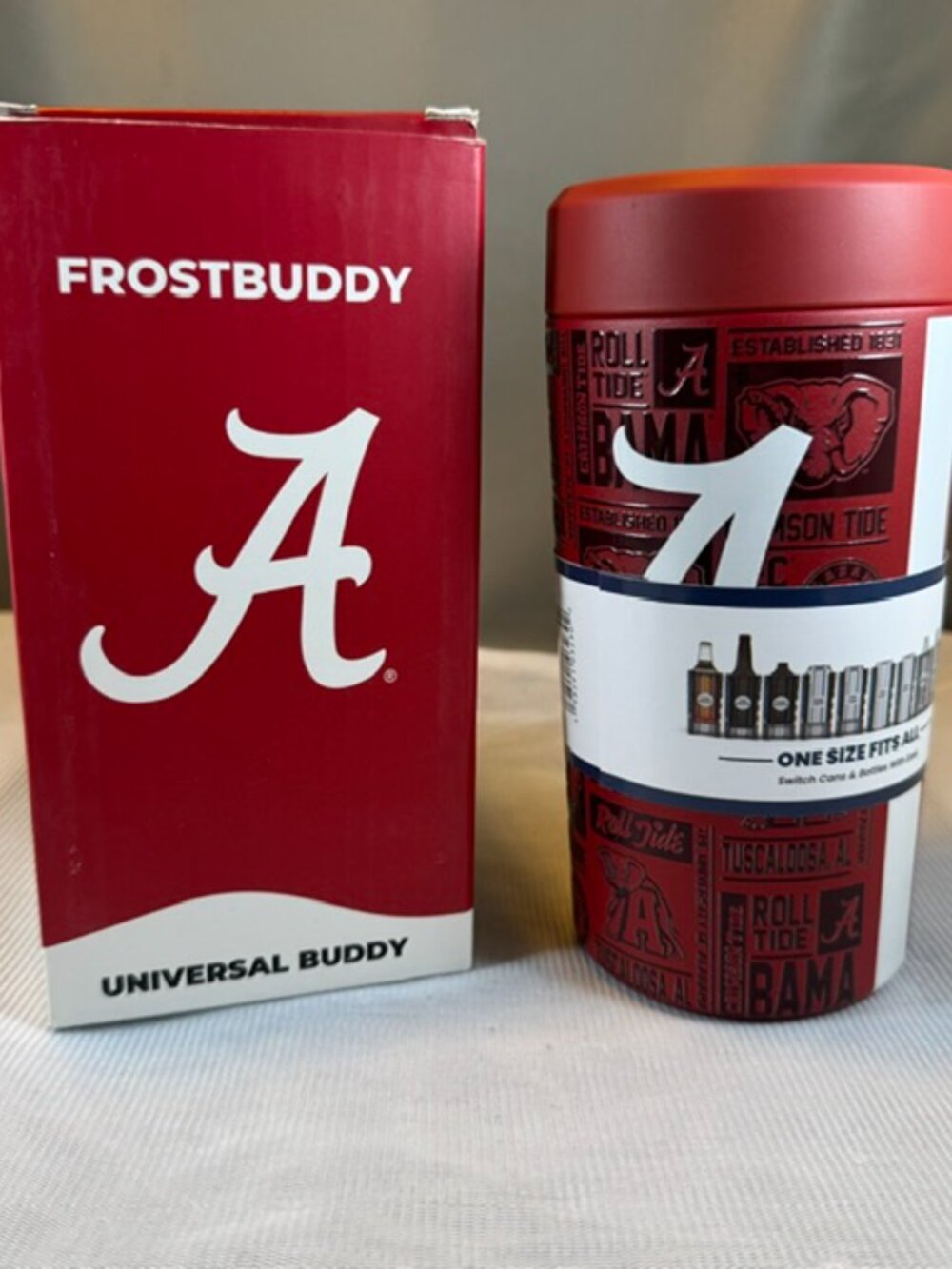 Frost Buddy Universal Can Bottle Cooler Alabama Crimson Tide 3D New In Box